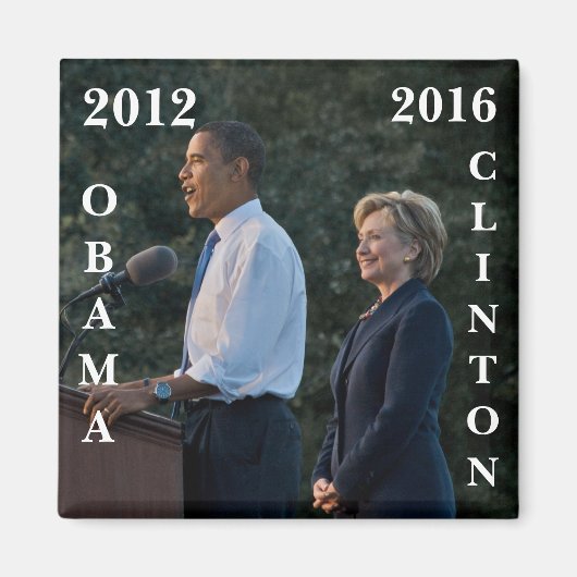 Aimant Obama 2012 et Clinton 2016 (Devant)