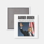 Aimant Obama : Barrière brisée (Recto/Verso)