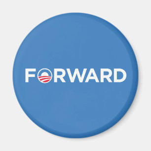 Aimant Obama Biden 2012 en avant (blanc sur bleu clair)