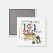 Aimant Obama & Bo Dons Satiriques Tee - shirts et Cartes (Recto/Verso)