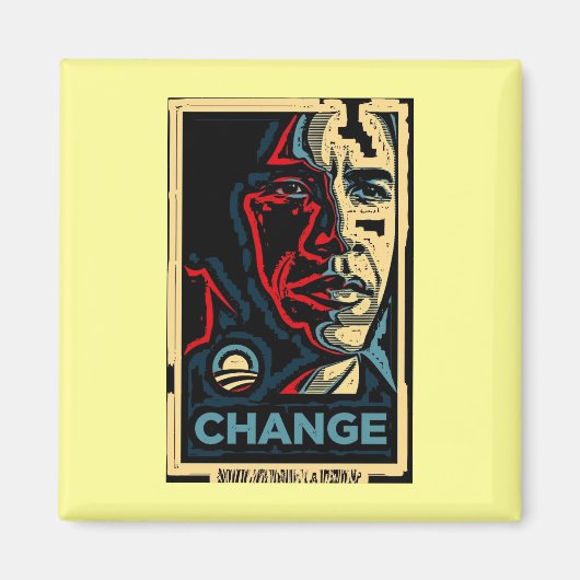 Aimant Obama change (Devant)