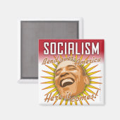 Aimant Obama : l'aimant du "socialisme ici c'est arrivé" (Recto/Verso)