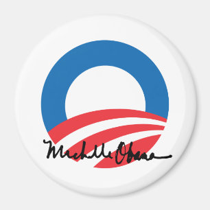 AIMANT OBAMA O AVEC L'AUTOGRAPHE DE MICHELLE OBAMA - .PNG