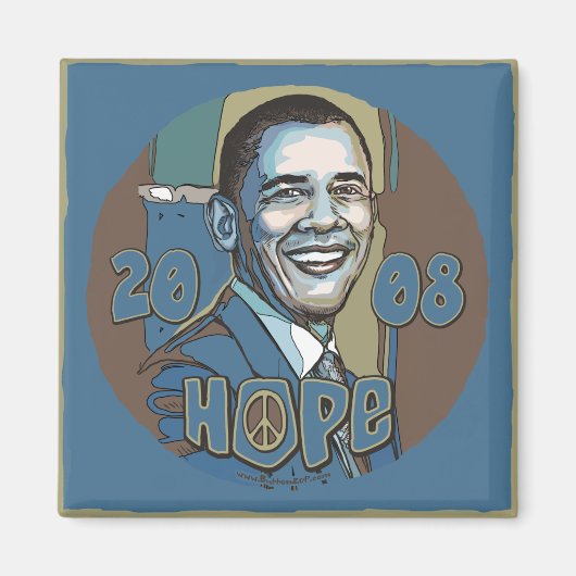Aimant Obama Portrait 2008 Hope (Devant)