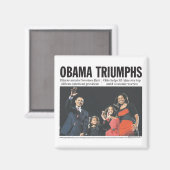 Aimant Obama triomphe l'aimant (Recto/Verso)