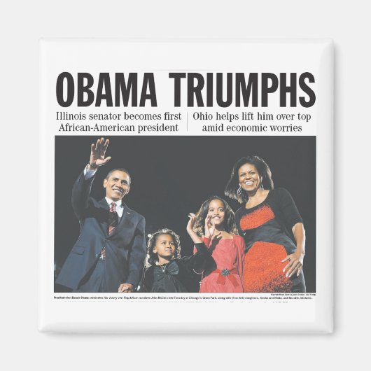Aimant Obama triomphe l'aimant (Devant)