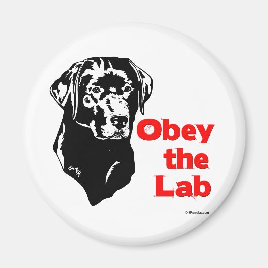 Aimant Obéissez au Lab (Devant)