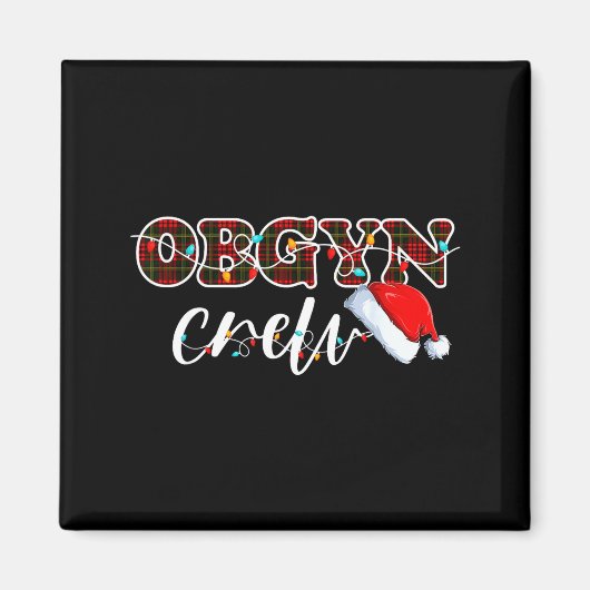 Aimant Obgyn Crew Christmas Lights Santa Hat (Devant)