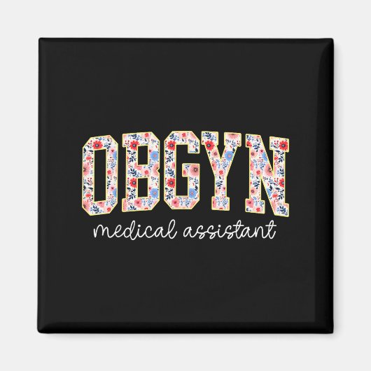 Aimant Obgyn Medical Istant Floral Ob-gyn Medical Istant  (Devant)