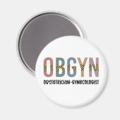 Aimant OBGYN obstétricien gynécologue Empreinte de léopar (Recto/Verso)