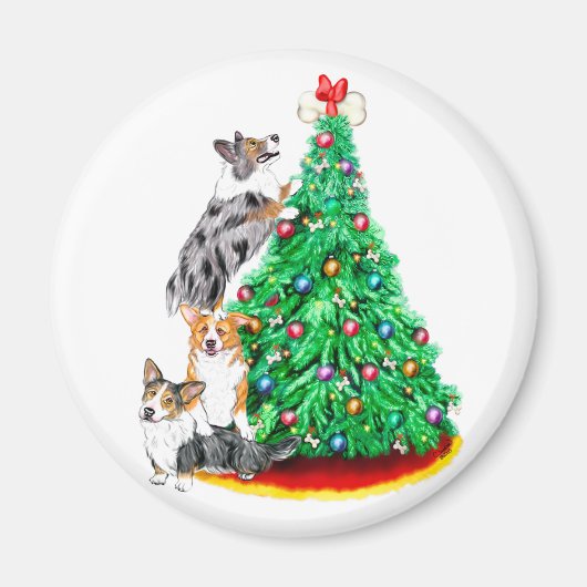 Aimant Objectifs de Corgi Cristmas (Devant)