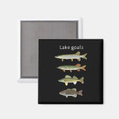 Aimant Objectifs de pêche dans le lac Musky Pike Walleye (Recto/Verso)