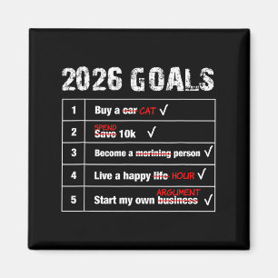 Aimant Objectifs drôles 2026 Nouvel An hilarant Sarcastiq
