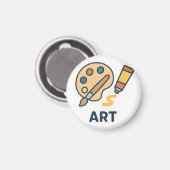 Aimant Objet de l'art - Palette de peinture et pinceau (Recto/Verso)