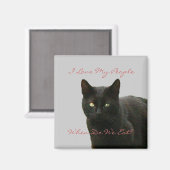 Aimant Observation de chats noirs (Recto/Verso)