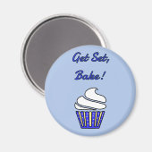 Aimant Obtenez set bake blue cupcake (Recto/Verso)