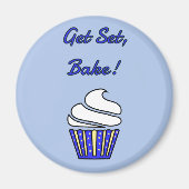 Aimant Obtenez set bake blue cupcake (Devant)