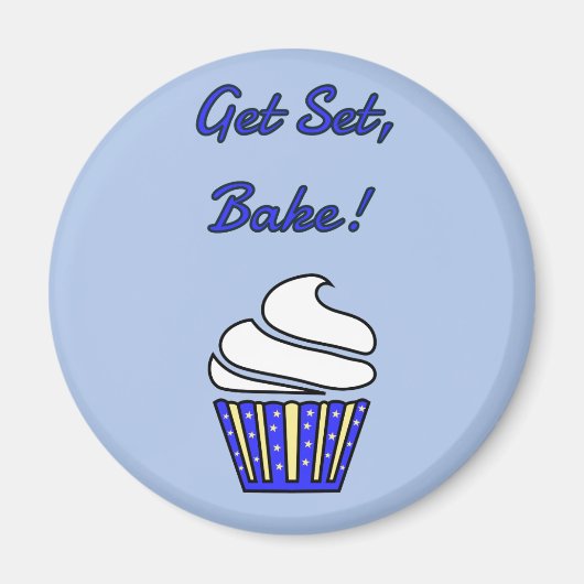 Aimant Obtenez set bake blue cupcake (Devant)
