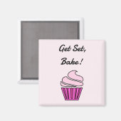 Aimant Obtenez set bake rose cupcake (Recto/Verso)