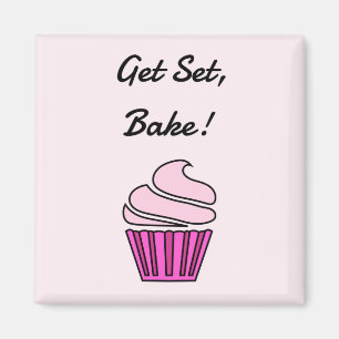 Aimant Obtenez set bake rose cupcake