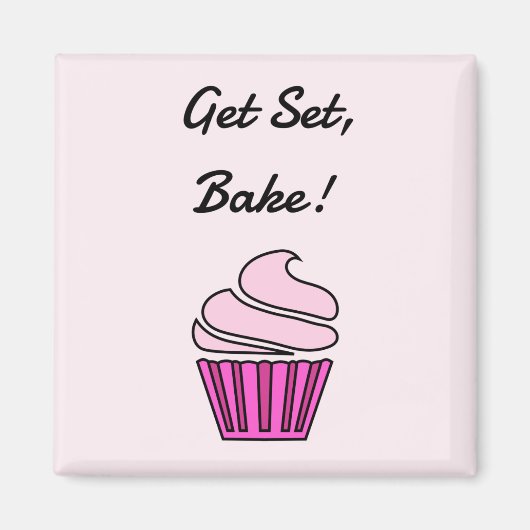 Aimant Obtenez set bake rose cupcake (Devant)