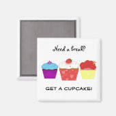 Aimant obtenir un cupcake (Recto/Verso)