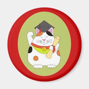 Aimant Obtention du diplôme Maneki Neko