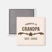 Aimant Occidental Promu À Grand-Père Année Personnalisée (Recto/Verso)