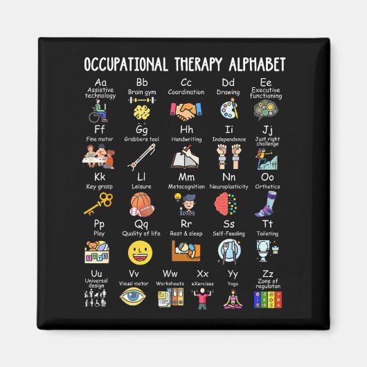 Aimant Occupational Therapy Alphabet Ota Funny Teacher Lo (Devant)