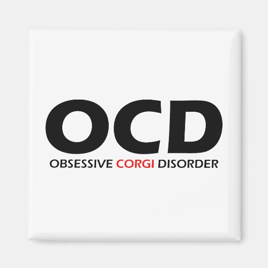 Aimant OCD - Trouble corgi obsessif (Devant)