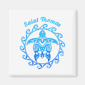 Aimant Ocean Blue Tribal Turtle Saint Thomas (Devant)