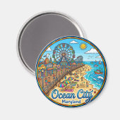 Aimant Ocean City USA (Recto/Verso)