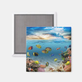 Aimant Océan Corail Reef Poisson tropical (Recto/Verso)