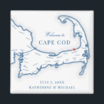 Aimant Ocean Edge Resort Destination Wedding Favor<br><div class="desc">Commande rapide et facile ! Ces magnets de carte Cape Cod font de belles faveurs de mariage Ocean Edge Resort à inclure dans votre Brewster Cape Cod destination mariage sacs d'accueil. Déplacez le coeur en cliquant sur "Editer à l'aide de l'outil de conception" sous "Personnaliser". Parfait pour tous les grands...</div>