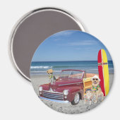 Aimant Océan/Plage/Surf/Bois (Recto/Verso)