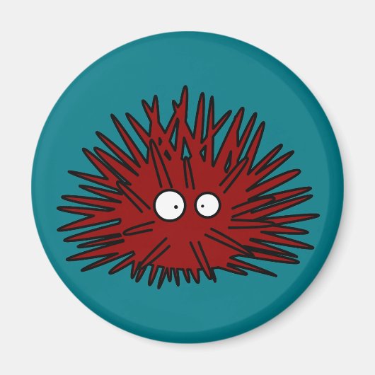 Aimant Océan rouge Uni épineux de hérisson d'oursin (Devant)