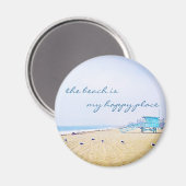 Aimant Ocean Sandy Beach Est Mon Heureux Lieu Citation Sc (Recto/Verso)