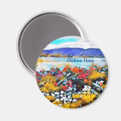 Aimant Ochos Rios Neon Pop Art Floral (Recto/Verso)