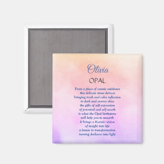 Aimant Octobre Birthstone Opal conception (Recto/Verso)