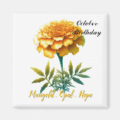 Aimant Octobre Fleur Opal Marigold Birthstone (Devant)