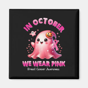 Aimant Octobre Nous Portons Pink Ghost Witch Cancer du Se