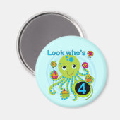 Aimant Octopus 4e anniversaire T-shirts et cadeaux (Recto/Verso)