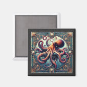 Aimant Octopus Art Déco (Recto/Verso)