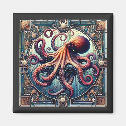 Aimant Octopus Art Déco (Devant)
