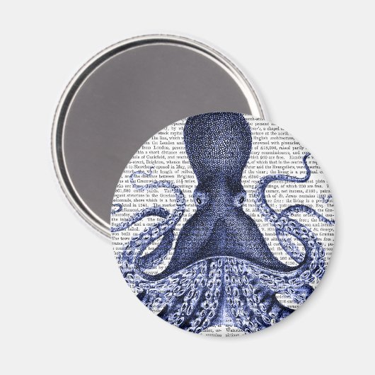 Aimant Octopus bleu (Recto/Verso)