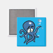 Aimant octopus de dessin bleu (Recto/Verso)