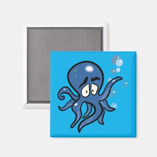 Aimant octopus de dessin bleu (Recto/Verso)