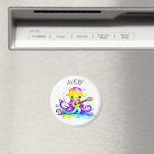 Aimant Octopus Personnalisé Jouer Guitare Psychédélique (In Situ (Lave-vaisselle))