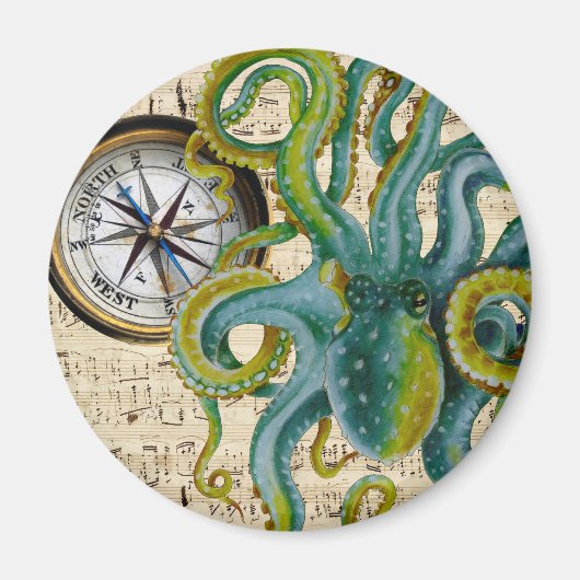 Aimant Octopus Tentacles Compass Music (Devant)