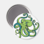 Aimant Octopus vert et bleu (Recto/Verso)